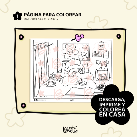 Dormir confiando - Salmo 4:8 • DIGITAL DOWNLOAD COLORING PAGE