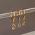 Brinco Trio Argola Pingente Gota Cristal - comprar online