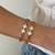 Bracelete Trevo Perolado | Aço Inox