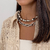 Colar Duplo Chains & Organic Stones - Multi Brilhos Semijoias