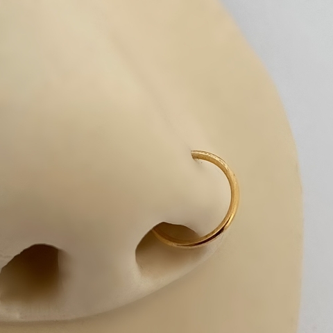 Piercing Nostril Argola Lisa 8x0.8mm | Ouro 10k - comprar online