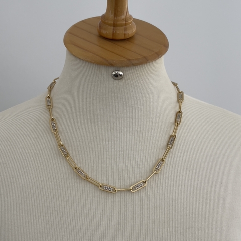 Colar Elo Cartier Zircônia