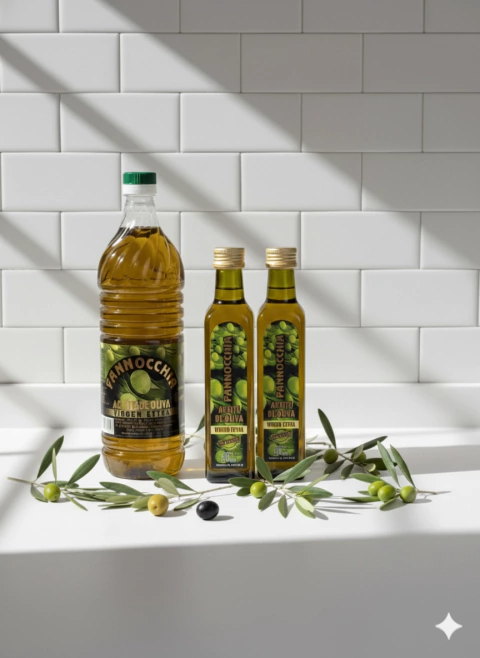 4 botellas x 1lt + 2 botellas 500 cm3 | Pannocchia Aceite de Oliva Virgen Extra. - comprar online