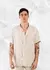CAMISA RALLADA DE LINO MANGA CORTA-OFERTA 2X1-IMPORTADAS
