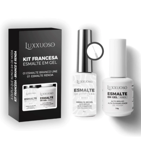 Kit Francesa: Esmalte Branco Line + Esmalte Renda 10G
