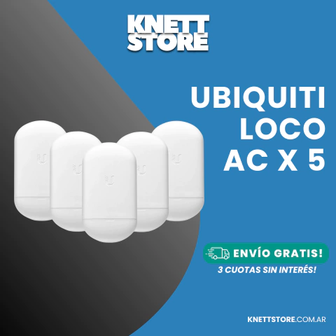 Ubiquiti Nano Loco AC 5ghz x 5 (Pack SIN POE) - comprar online