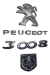 Jogo De Emblema Letreiro Traseiro Peugeot 3008 Original !
