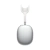 Audífono Apple AirPods Max color plateado visto de lado con diadema blanca