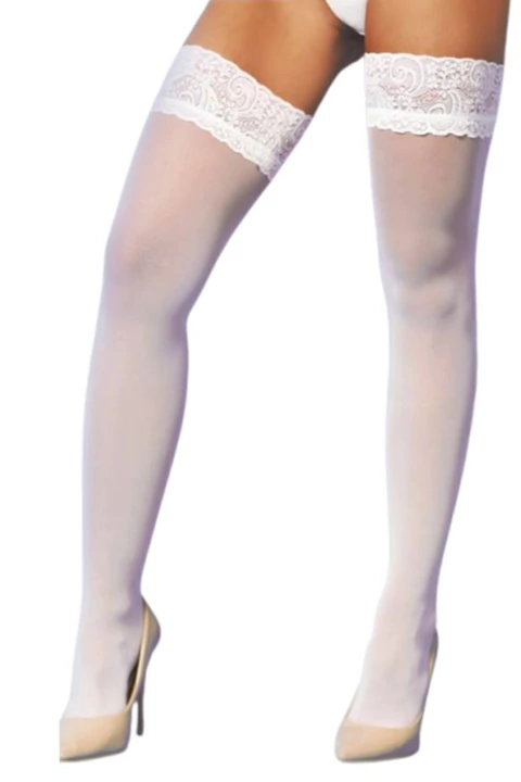 Meia 7/8 com Detalhe em Renda e Silicone - Yaffa Lingerie na internet