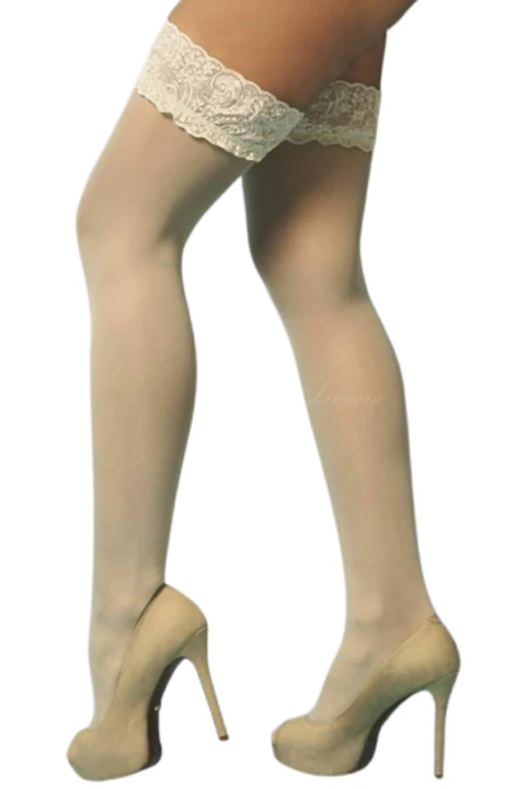 Meia 7/8 com Detalhe em Renda e Silicone - Yaffa Lingerie - loja online