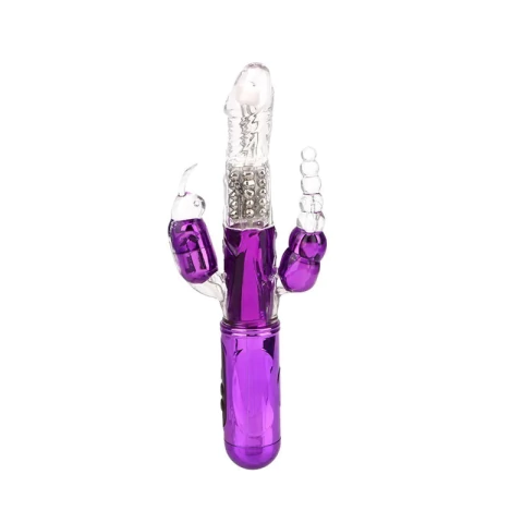 Vibrador Rabbit Rotativo Recarregável com Estimulador Clitoriano e Penetrador Anal - Women G-Spot Stimulus - comprar online