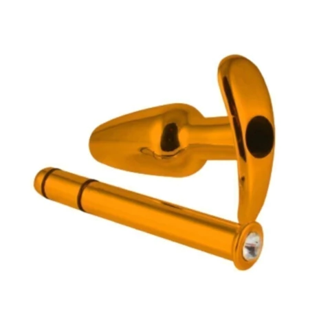 Plug Anal com Compartimento para Lubrificante e Pedra Brilhante na Base - Hard Splash - AFSEX Sex Shop - Loja de Sex Shop Virtual