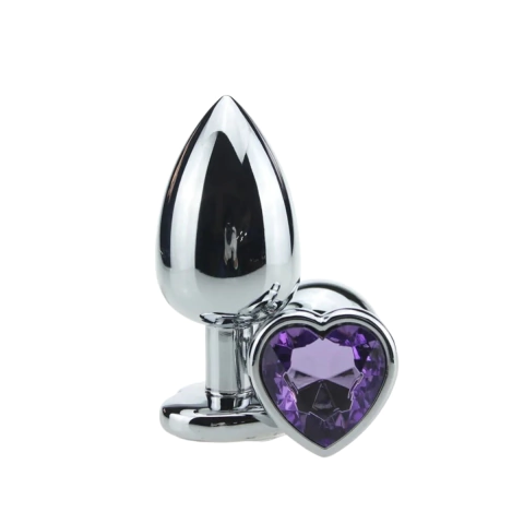 Plug Anal "M" em Aço com Detalhe de Coração na Base