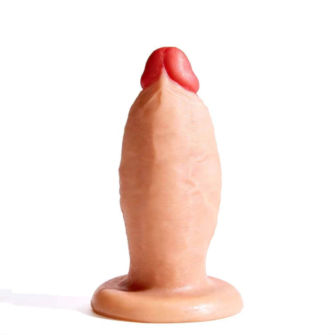 Plug Anal em Formato de Pênis Realístico Grosso com Ventosa 12,5 x 4,5 cm - Adão & Eva