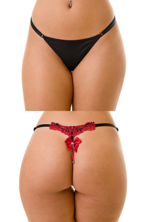 Calcinha com Bordado em Formato Tipo Borboleta e Laço - Adão e Eva Abusada - comprar online