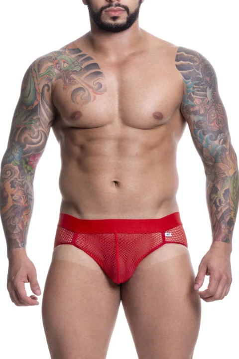 Cueca JockStrap em Arrastão Vermelha - Steves Designer - comprar online