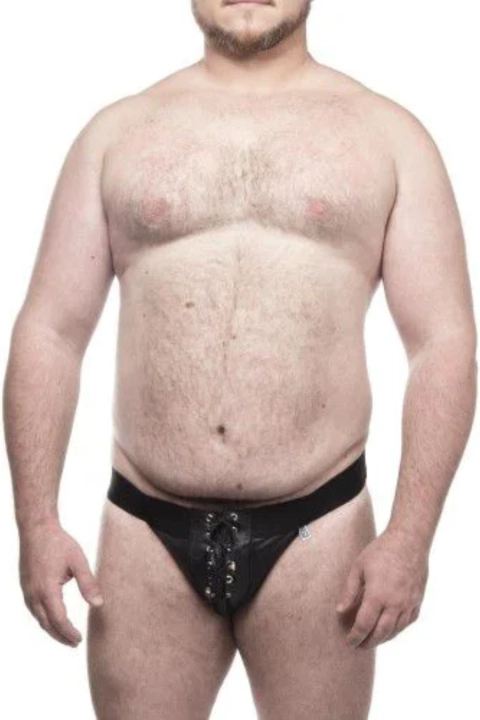 Cueca JockStrap Tapa Sexo em Cirrê com Ilhós Plus Size - Steves Designer Big Man - comprar online