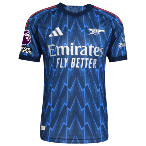 camisa arsenal 25/26 patch premier league azul, camisa alternativa arsenal azul marinho 2025, camisa arsenal adidas segunda com patch premier, camisa torcedor arsenal 25/26 premier league, camisa arsenal raio royal arsenal gatehouse patch premier, camisa 