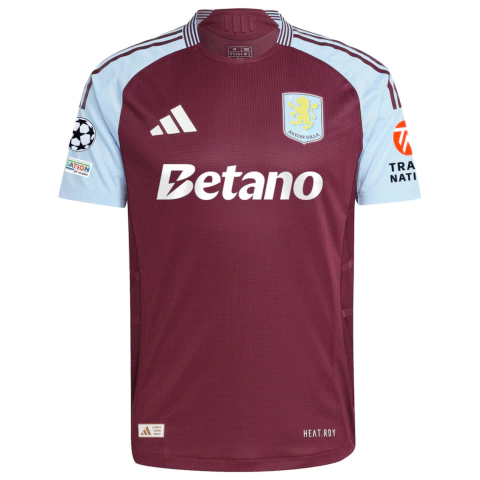 Camisa Aston Villa Home 24/25 - Com Patchs Champions League - Torcedor - Masculino - Bordô