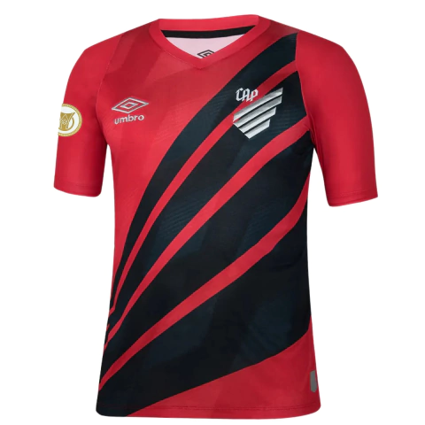 Camisa Athetico Paranaense Home 24/25 - Com Patch Brasileirão 2024 - Torcedor - Masculino - Vermelha e Preta