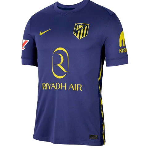 camisa atlético de madrid 25/26 com patch la liga, camisa reserva atletico de madrid azul marinho, camisa atletico de madrid com raios 2025, camisa atleti thunderstruck oficial, camisa nike atletico madrid torcedor 2025, camisa azul e amarelo atletico de 