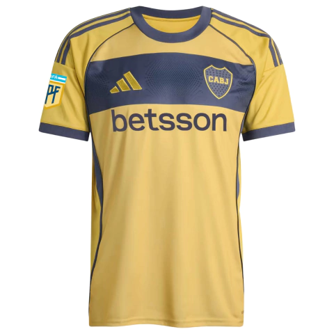 camisa boca juniors dourada 25/26, camisa boca juniors reserva campeonato argentino, camisa dourada boca juniors patch oficial, camisa boca juniors 2025 dourada torcedor, camisa alternativa boca juniors patch campeonato argentino, camisa adidas boca junio