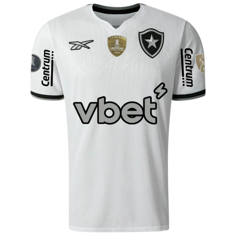 Camisa Botafogo III 24/25 - Com Patrocínio e Patchs Libertadores 2025 - Torcedor - Masculino - Branca