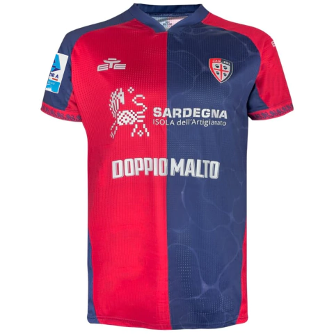 Camisa Cagliari I 25/26 - Com Patch Serie A - Torcedor - Masculino - Vermelho e Azul - comprar online