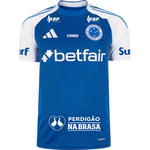 Camisa Cruzeiro I 25/26 - Com Patrocínio - Torcedor - Masculino - Azul