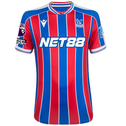 amisa crystal palace 25/26 premier league, camisa crystal palace com patch, crystal palace home kit 2025, camisa crystal palace masculina azul e vermelha, uniforme crystal palace 2025 com patch, camisa oficial premier league 2025, camisa futebol inglês 25