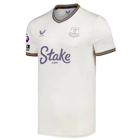 Camisa Everton Third 24/25 - Com Patch Premier League - Torcedor - Masculino - Beje 