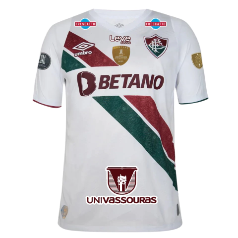 Camisa Fluminense Away 24/25 - Com Patrocinio e Patchs Libertadores 2024 - Torcedor - Masculino - Branca