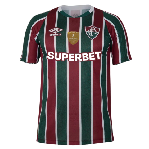 Camisa Fluminense Home 24/25 Com Patch Campeão Libertadores 2023 - Torcedor - Masculino - Grená