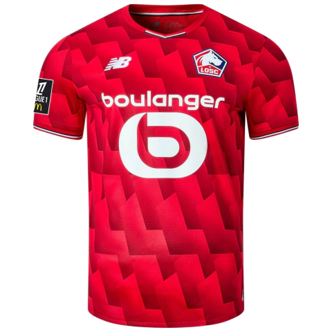 camisa lille 25/26 com patch ligue 1, camisa lille vermelha torcedor 2025, uniforme titular lille 2025 new balance, camisa losc 2025 oficial masculina, camisa losc com patch campeonato francês, camisa homenagem cidadela lille, camisa torcedor lille patch 
