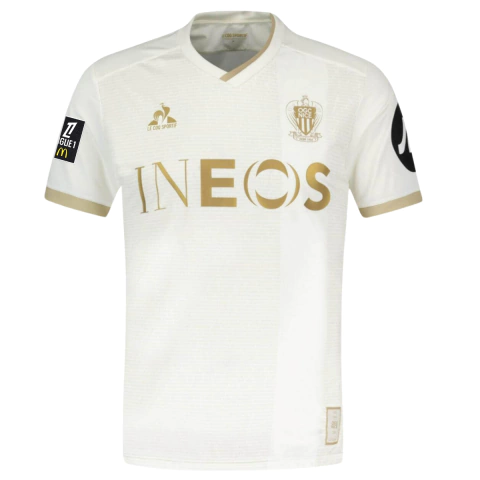 Camisa Nice Away 24/25 - Com Patch Ligue 1 - Torcedor - Masculino - Beje