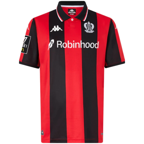 Camisa Nice I 25/26 - Com Patch Ligue 1 - Torcedor - Masculino - Vermelha e Preto - comprar online