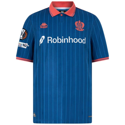 camisa nice 25/26 europa league, camisa nice terceira 2025 2026, camisa nice azul europa league, camisa ogc nice kappa 25/26, camisa nice torcedor com patch europa league
