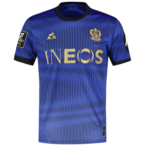 Camisa Nice Away 24/25 - Com Patchs Ligue 1 - Torcedor - Masculino - Beje