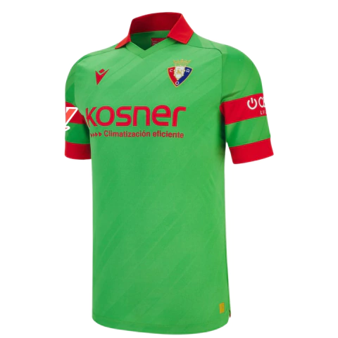 camisa osasuna 25/26 com patch, camisa osasuna verde 2025, camisa osasuna segunda 25/26, camisa reserva osasuna com patch, camisa osasuna patch la liga, camisa torcedor osasuna 2025, camisa oficial osasuna verde, uniforme 2 osasuna 2025 2026, camisa osasu