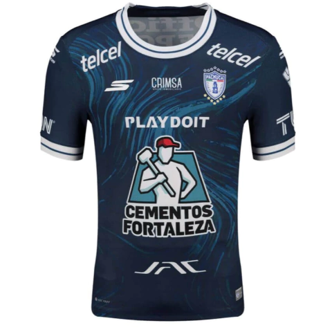 camisa pachuca 25/26 reserva, camisa azul pachuca 2025, camisa torcedor pachuca masculina, camisa skechers pachuca 2025, uniforme away pachuca 2025 2026, camisa azul ondulada pachuca, camisa oficial futebol mexicano pachuca, camisa nova fornecedora pachuc