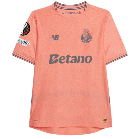 camisa porto europa league 25/26, camisa porto 25/26 salmão com patch, camisa fc porto reserva 2025 oficial, camisa porto torcedor masculina europa, camisa porto new balance europa league, uniforme fc porto 2025 europa league, camisa porto com patch uefa,
