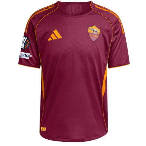 Camisa Roma I 25/26 - Com Patch Europa League - Torcedor - Masculino - Vermelho - comprar online