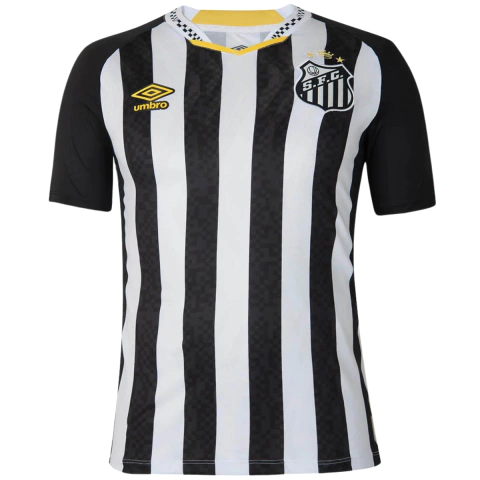 Camisa Santos II 25/26 - Sem Patrocínio - Torcedor - Masculino - Branca e Preta