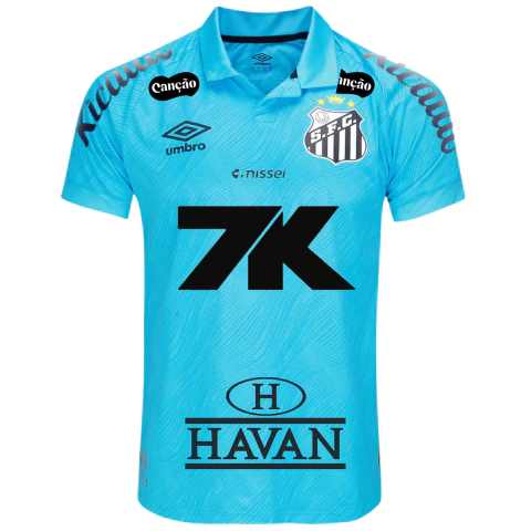 camisa santos 25/26 com patrocínio, camisa azul clara santos 2025 oficial, camisa torcedor santos terceira com patrocinadores, camisa neymar santos 2025 príncipe, camisa retrô azul santos com gola polo, camisa terceira santos oficial umbro, camisa santos 