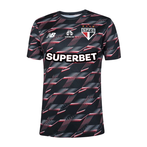 Camisa São Paulo 24/25 Pré Match - Com Patrocínio - Torcedor - Masculino - Preta