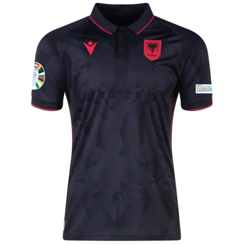 Camisa Seleção Albânia Third 23/24 - Com Patch Eurocopa 2024 - Torcedor - Masculina - Preta