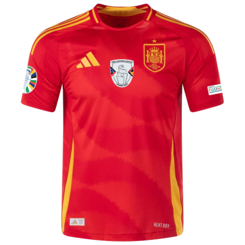 Camisa Seleção Espanha Home 24/25 - Com Patch UEFA Nations League e Eurocopa 2024 - Torcedor - Masculina - Vermelha