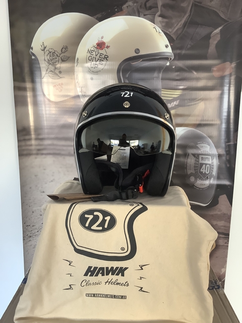 Casco Hawk Classic 721 NEGRO BRILLANTE