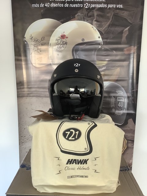 Casco Hawk abierto 721 CLASSIC NEGRO MATE