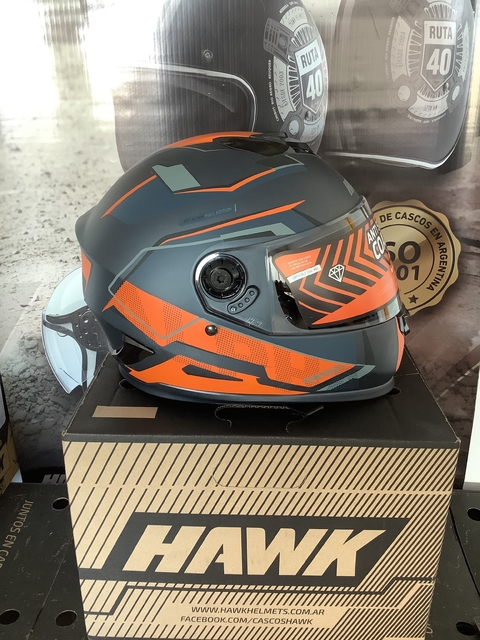 Casco Hawk RS1 ALPHA NARANJA FLUO MATE